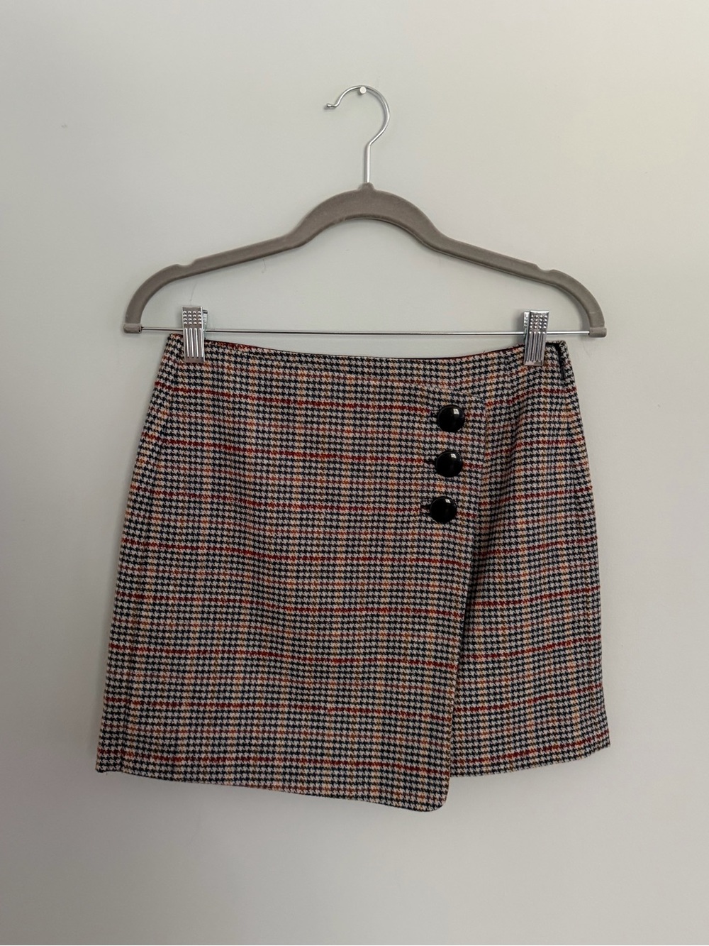 Sezane Peter Plaid Wool Blend Mini Skirt